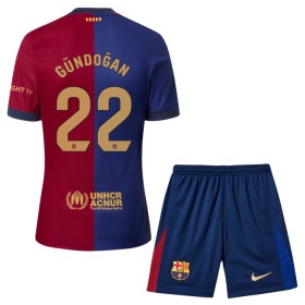 Günstige Fußballtrikots FC Barcelona Gundogan 22 Kinder Heimtrikot 2024-25 Kurzarm